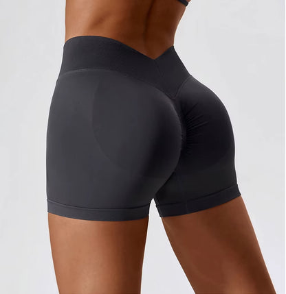 V Back Seamless Shorts Women Sports Shorts Cycling Yoga Shorts Scrunch Butt Biker Fitness High Waist Gym Shorts Leggings Woman